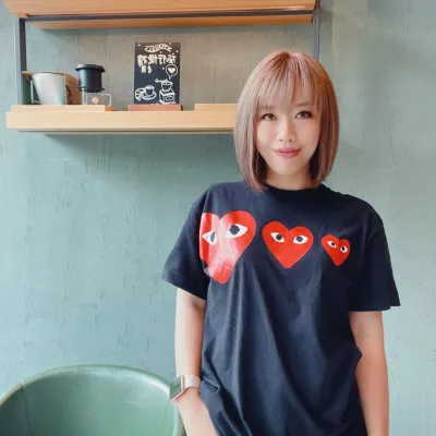 Dg Short Sleeve Replica 1:1 White Black Three Cdg Hearts