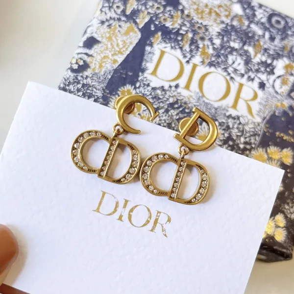 Dior ??rh?¡èngen replika lyx Silver Logotyp Klassisk Samma material ?¡èr
