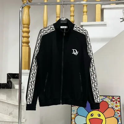 Dior Jacka replika lyx Guld Svart Logo Broderi All Fit