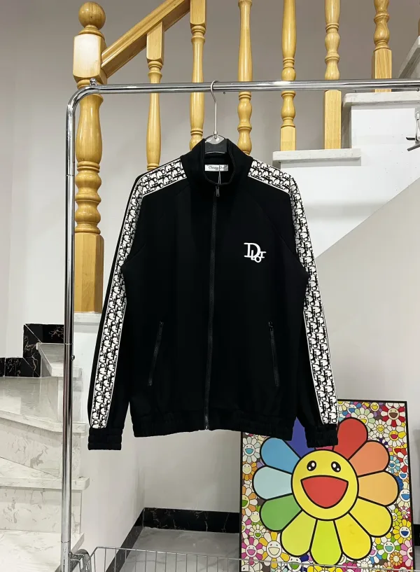 Dior Jacka replika lyx Guld Svart Logo Broderi All Fit