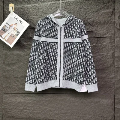 Dior Coat replika lyx super klon Gr?£¤ bomullslogotyp tryckt
