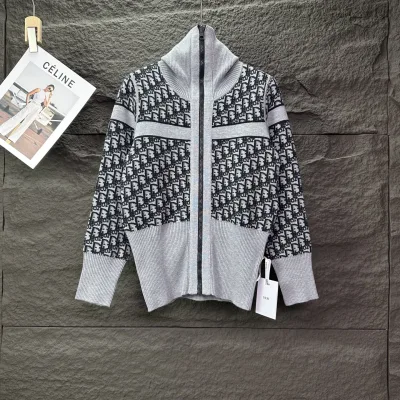 Dior Coat replika lyx super klon Gr?£¤ bomullslogotyp tryckt