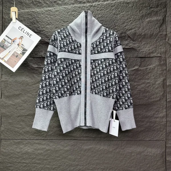 Dior Coat replika lyx super klon Gr?£¤ bomullslogotyp tryckt