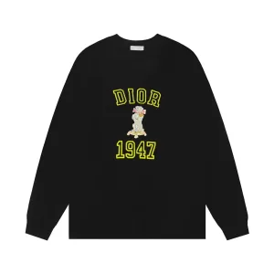 Dior L?£¤ng?¡èrmad replika lyxig svart bomullslogotyp Dubbel L?¡èttvikt