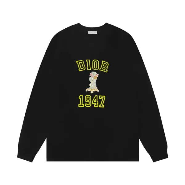 Dior L?£¤ng?¡èrmad replika lyxig svart bomullslogotyp Dubbel L?¡èttvikt