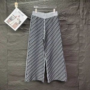 Dior Straight Leg Pants replika lyx super clone Grey Knit