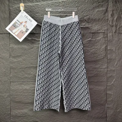 Dior Straight Leg Pants replika lyx super clone Grey Knit