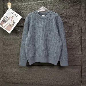 Dior Sweater replika lyx super clone Gr?£¤ bomull Stickad logotyp