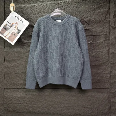 Dior Sweater replika lyx super clone Gr?£¤ bomull Stickad logotyp