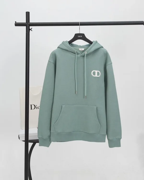 Dior Sweatshirt replika lyx 1:1 Svart Vit Bomull Broderad 100