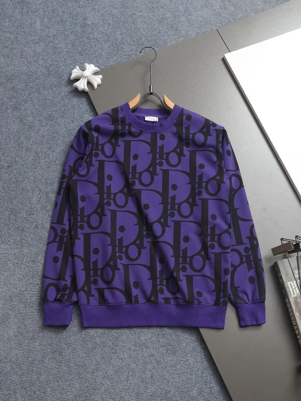 Dior Sweatshirt replica lyx Svart Vit Bomull Logotyp Monogram Is