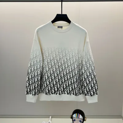 Dior Sweatshirt replika lyx super clone Black Cotton Gradient Logotyp