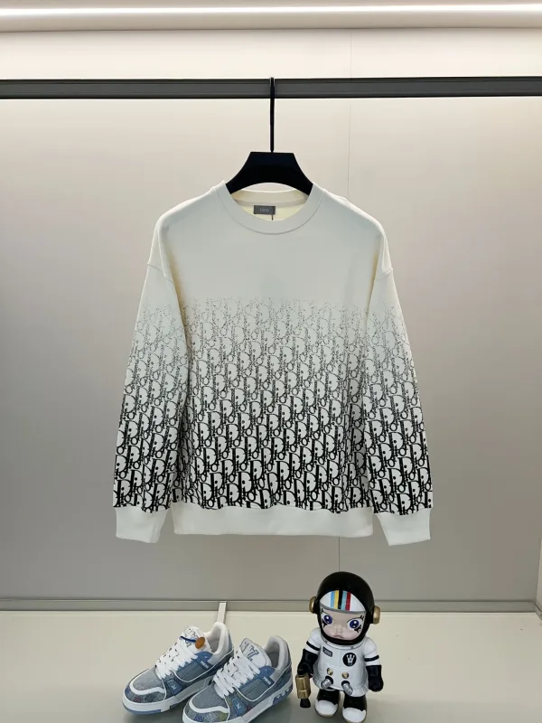 Dior Sweatshirt replika lyx super clone Black Cotton Gradient Logotyp