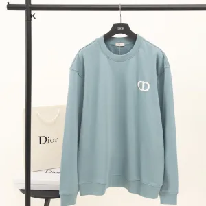 Dior Sweatshirt replika lyx super klon Svart Vit Bomull Broderi
