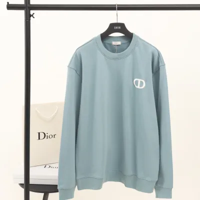 Dior Sweatshirt replika lyx super klon Svart Vit Bomull Broderi