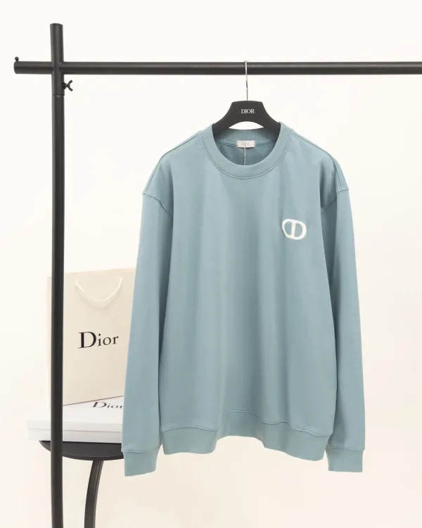 Dior Sweatshirt replika lyx super klon Svart Vit Bomull Broderi