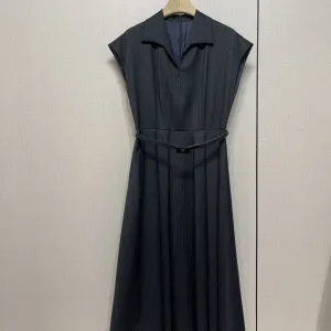 Dior Dam Klänning replica lyx Ull Hot Item Recommendation Plisserad