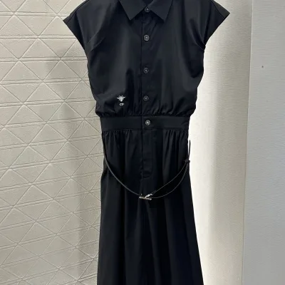 Dior Kvinnor Kortärmad kopia lyxig bomull Polyester Broderad logotyp
