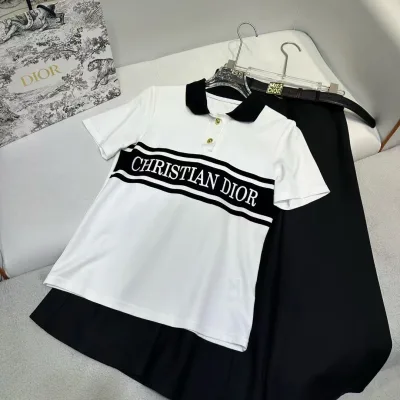 Dior Kvinnor Kjol replika lyx super klon Vår Sommar Lapel