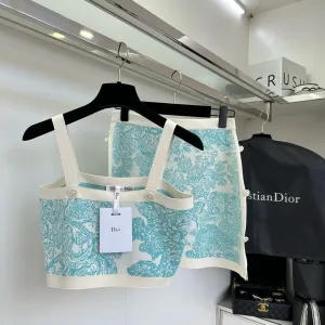 Dior Women Suspenders replica luxury 1:1 Blue Is Of Jungle