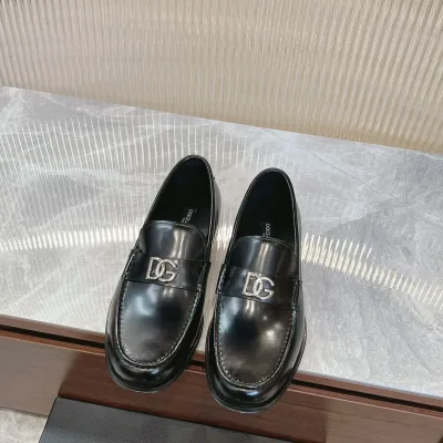 Dolce Gabbana Lederschuhe Replik 1:1 Rindsleder Kalbsleder Logo Casual