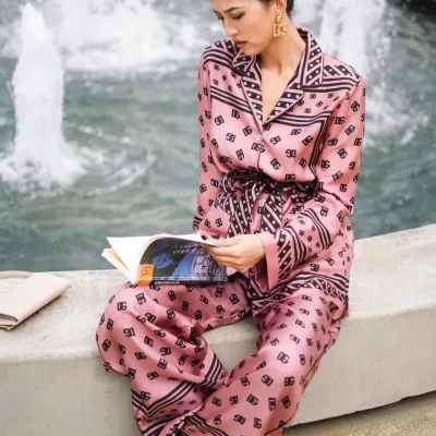 Dolce Gabbana Kvinnor Långärmad replika superklon Rosa Blå