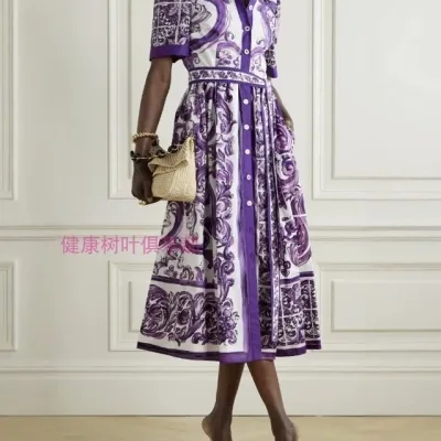 Dolce Gabbana Kvinnor Kortärmad replika 1:1 Retro Down Waist