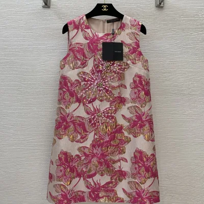 Dolce Gabbana Kvinnor Ärmlös replika superklon Senaste End Jacquard
