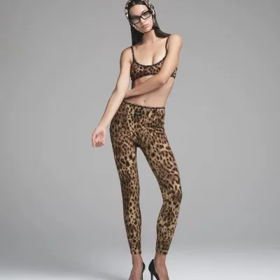 Dolce Gabbana Kvinnor Kostym replika lyx Logo Stretch Yoga Byxor