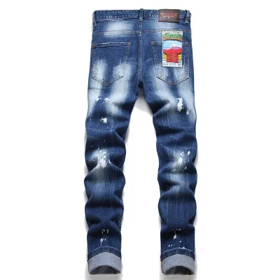 Dsquared2 Jeans replika 1:1 lyxig bomull Denim Ripped Washed Premium