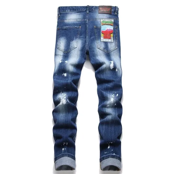 Dsquared2 Jeans replika 1:1 lyxig bomull Denim Ripped Washed Premium