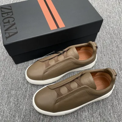 Ermenegildo Zegna Sneakers Replik 1:1 Schwarz Weiß Braun Grau Kalbsleder