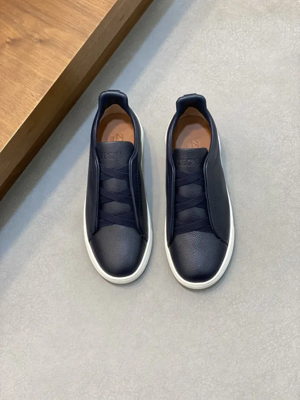 Ermenegildo Zegna Sneakers Replik Super Klon Leder Logo Casual Schuh