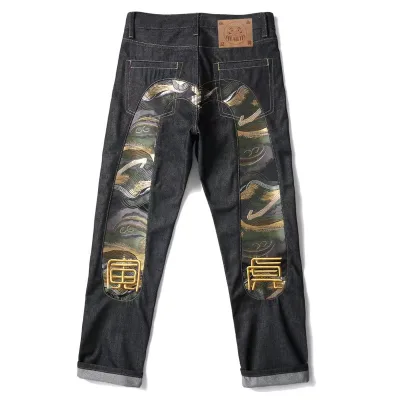 Evisu Shirt replica 1:1 super clone Denim Broderade Jeans On