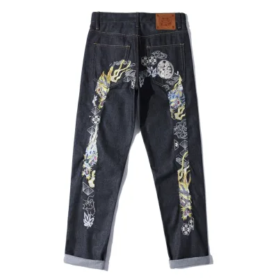 Evisu Shirt replica super clone Denim Broderade Broderi Jeans På