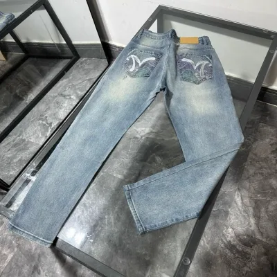 Evisu Byxor replika lyx 1:1 Denim Broderade Broderi Byxor Butik