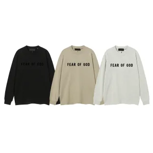 Fear Of God Långärmad replika 1:1 Black Cotton Logo