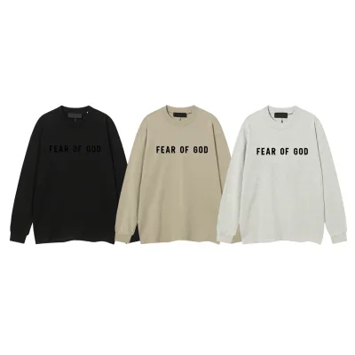 Fear Of God Långärmad replika 1:1 Black Cotton Logo