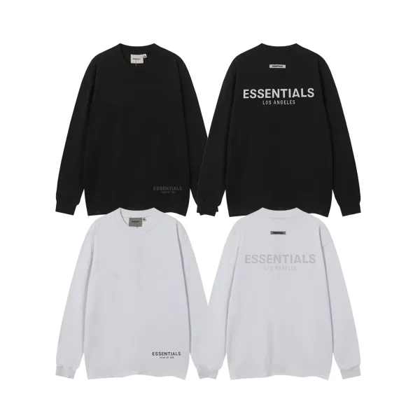 Fear Of God Långärmad replika 1:1 Black White Fog