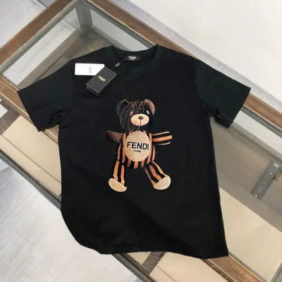 Fendi kortärmad replika 1:1 Cotton Logo It Look Fendi: