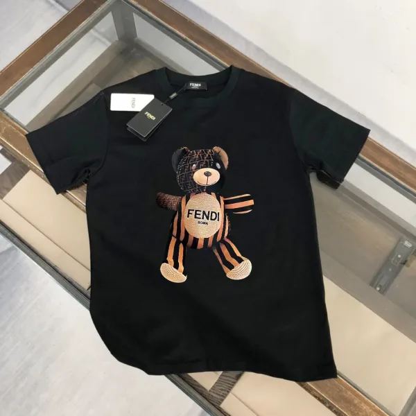 Fendi kortärmad replika 1:1 Cotton Logo It Look Fendi:
