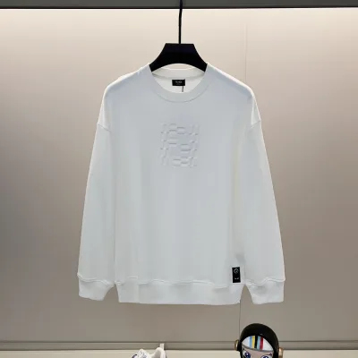 Fendi Sweatshirt replica 1:1 Black White Cotton Logo Washed Pure
