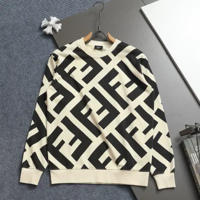 Fendi Sweatshirt replica 1:1 Blue Khaki Monogram Logo Tyg Snygg