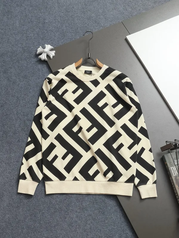 Fendi Sweatshirt replica 1:1 Blue Khaki Monogram Logo Tyg Snygg