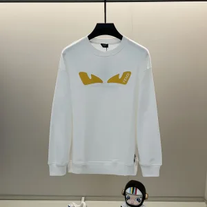 Fendi Sweatshirt replika lyx Gul Svart bomullslogotyp Washed Pure