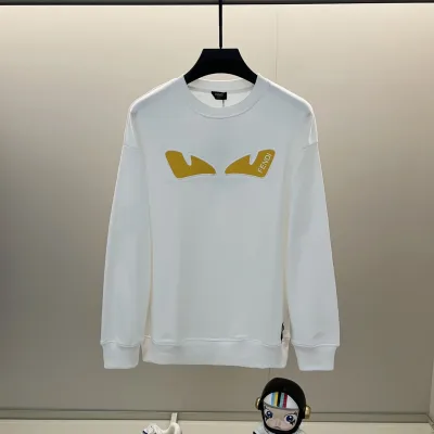 Fendi Sweatshirt replika lyx Gul Svart bomullslogotyp Washed Pure