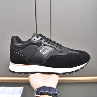Fred Sneakers Replik Luxus Gold Schwarz Weiß Kalbsleder Nylon Wildleder