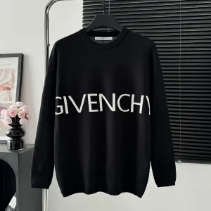 Givenchy Shirt replica 1:1 Black Knit Logo Fabric Fit Senaste