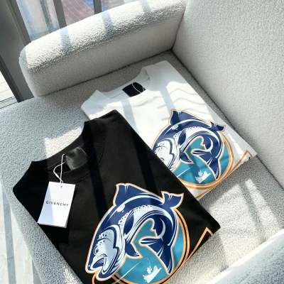 Givenchy Shirt replica 1:1 Black White Cotton Logo Classic Snygg