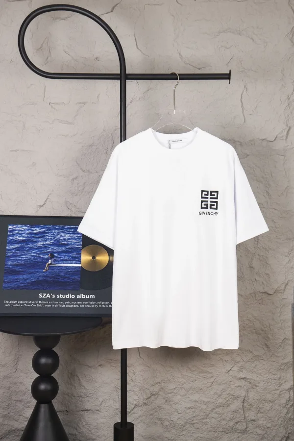 Givenchy Shirt replica 1:1 Black White Broderi Specialpris nr